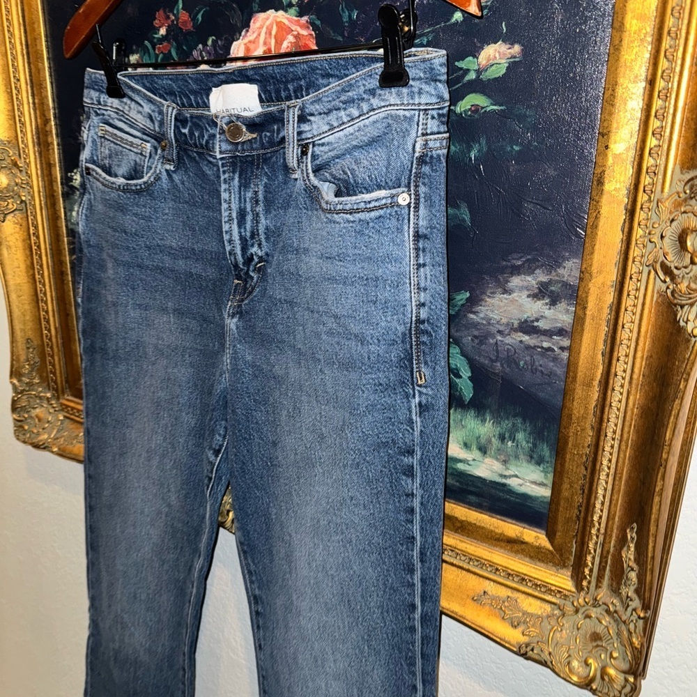 HABITUAL Logan High Waist Bootcut Medium Wash Jeans Cotton Tencel Size 30